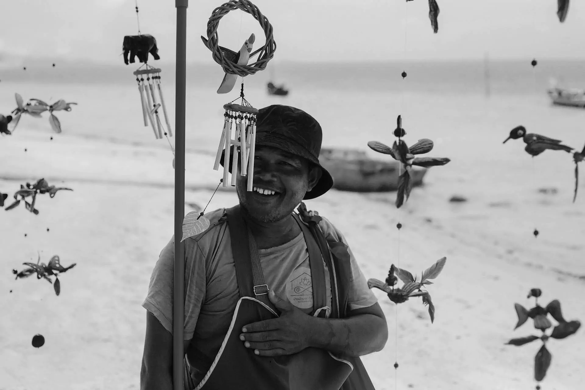 smiley Thai vendor on the beach