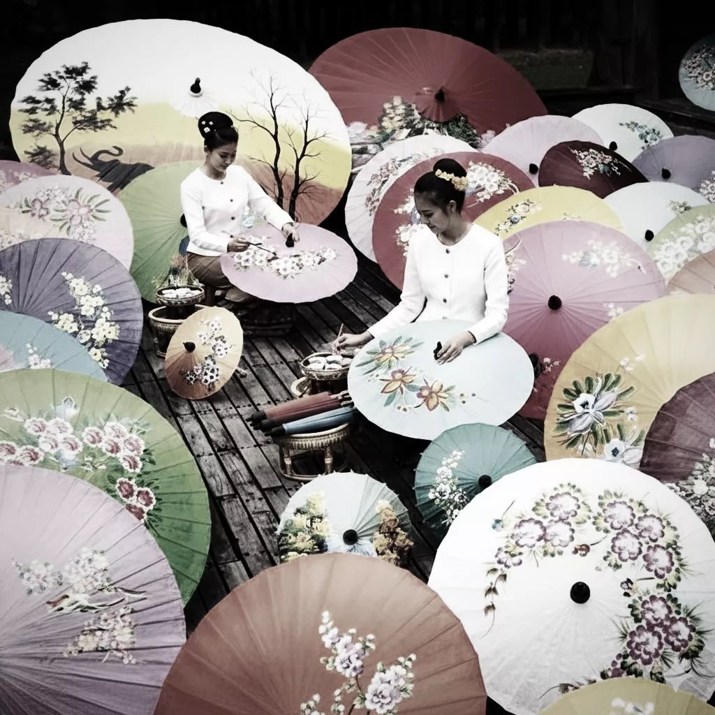Umbrella painting at Bo Sang village Chiang Mai