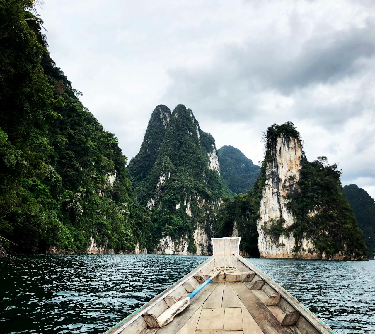 A boat on Cheow Lan Lake, Khao Sok