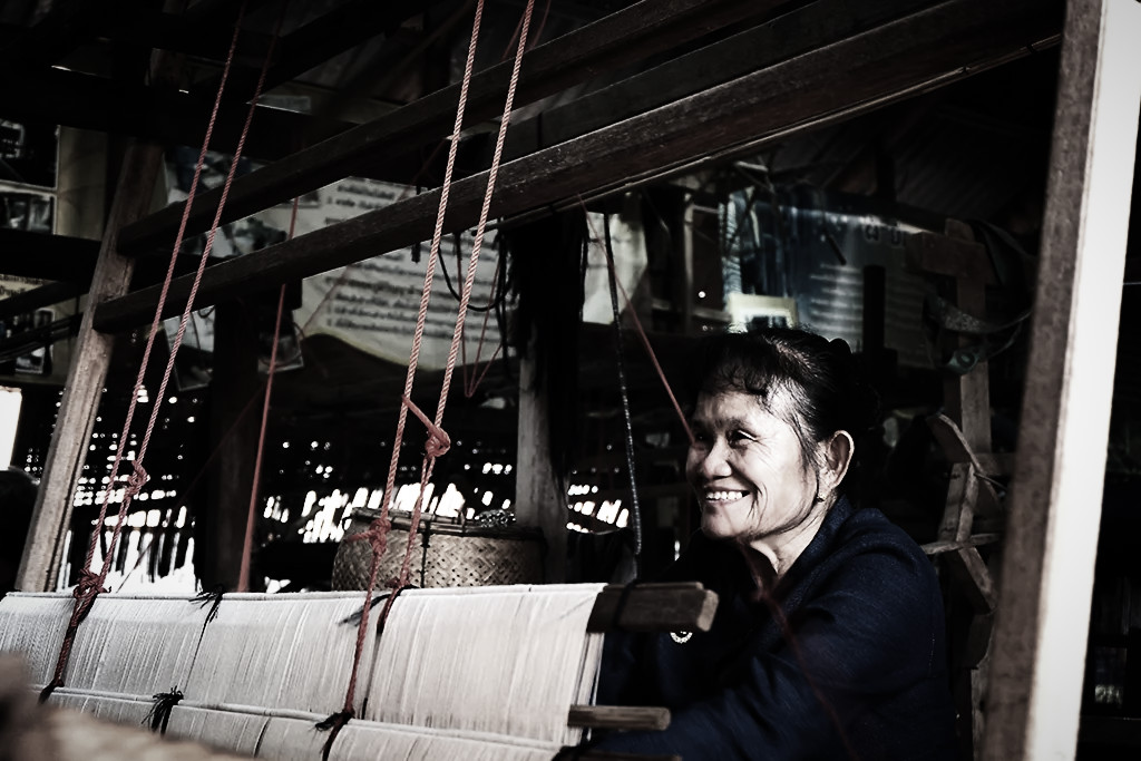 Traditional Isan silk weaving