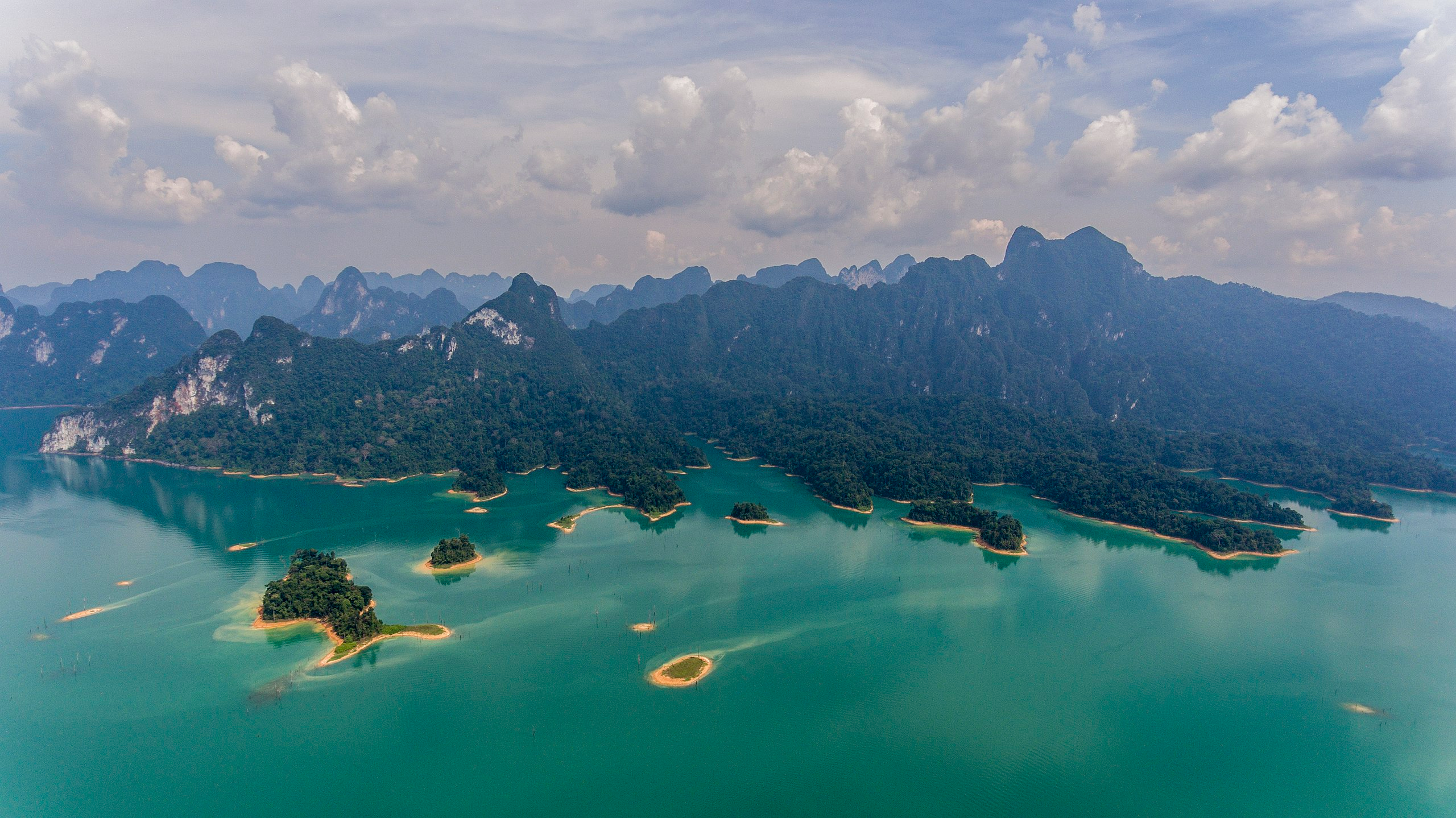 Aerial view — Cheow Lan Lake, Khao Sok